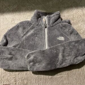 The North Face Light Gray Fuzzy Fleece Jacket